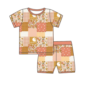 Ensemble de pyjamas en bambou à motifs de dessins animés, prêt à être expédié, vente chaude, vêtements pour bébés, imprimé occidental, manches courtes, <span class=keywords><strong>tenue</strong></span> en deux pièces - Product Image 4