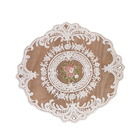 Nappe de table en dentelle de style européen, brodée, rétro, à volants, pour table basse, décoration d'intérieur