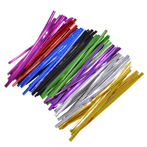 4mm Wide 10cm/3.94' 100pcs Long Metallic Wire Twist Ties <strong>Cake</strong> <strong>Tools</strong> for Bread Pastry Toast Food Lollipop Packaging - Product Image 2