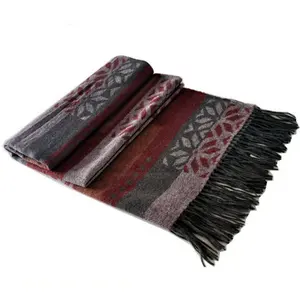 Blauwe Phoenix Pashmina Sjaal Vrouwen Wol Jacquard Winter Plaid Mousseline Chiffon Dupatta Kwast Sjaal Groothandel Fluweel Pab1701 - Product Image 1
