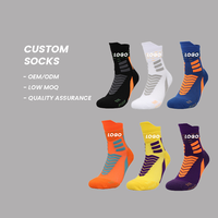 Chaussettes Elite personnalisées Chaussettes de basket-ball de couleur tendance Chaussettes de sport professionnelles respirantes et absorbant la sueur en éponge épaississante