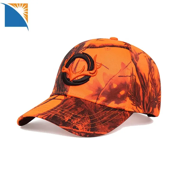 Orange Hunting Baseball Cap Men Outdoor Hunter Safety Blaze Cap Embroidered Camo Hats