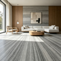 Dalle de marbre poli à grain de bois bleu naturel de luxe, idéale pour les panneaux muraux et les carreaux de sol dans les projets de villas