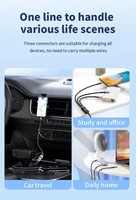 3 en 1 Pantalla LED 100W Cable USB Carga súper rápida para iPhone Tipo C Micro Reloj inteligente Cámara Luz nocturna