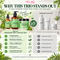 Huile de croissance Romarin Menthe Cuir Chevelu Sec Apaiser Renforcement Cheveux Masque Shampooing Et Après-shampooing Romarin Menthe