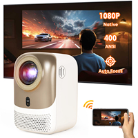 Projecteur intelligent portable CRE CR38 Pro LED 4K, LCD 1080P, 400 lumens ANSI, WiFi6, haut-parleurs stéréo HIFI, objectif autofocus, Android 3D