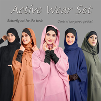 Ensemble Sportif Décontracté Nida de Dubaï pour Femme Musulmane : Haut Modeste, Corset et Pantalon Style Abaya – Vêtements de Sport Musulmans en Gros