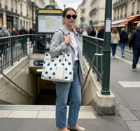Sac à bandoulière pour femmes, fourre-tout à pois, sacs fourre-tout pour dames, grande capacité, en Polyester Durable, sac à bandoulière à la mode, usage quotidien