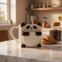 Mug à café en céramique personnalisé avec motif de panda câlin, mug à biscuits