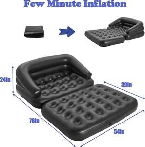 Modern 2-in-1 Portable Inflatable <b>Sofa</b> <b>Bed</b> Foldable Lounger Chair Eco PVC Outdoor Beach Bedroom Kitchen Exterior Massage - Product Image 5