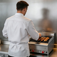 Grill de table commercial JUSTA en acier inoxydable (qualité 304) à charbon de bois, puissance 5000-10000W, gaz naturel/GPL/GNL, 60x65x47.5cm