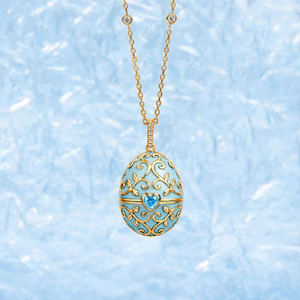 Collar con <span class=keywords><strong>Colgante</strong></span> de Corazón y Medallón de <span class=keywords><strong>Huevo</strong></span> Estilo Fabergé de Latón, Joyería Esmaltada para Mujer, Regalo para el Día de la Madre - Product Image 4