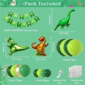 Kit ghirlanda di palloncini per feste di dinosauri-con palloncini 4D in oro verde Jungle Jurassic Safari Theme decorazioni per palloncini per feste di <span class=keywords><strong>compleanno</strong></span> - Product Image 3