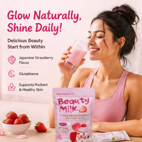 Article populaire : Boisson beauté au lait de collagène et protéines, saveur fraise japonaise, en sachet, pour améliorer le teint terne de la peau