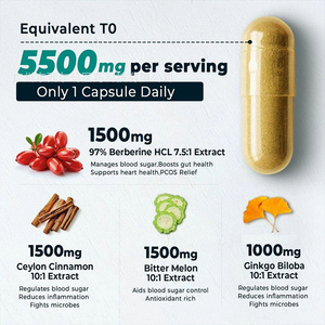 <span class=keywords><strong>Capsules</strong></span> d'extrait d'herbes OEM Berberine Gold Lend Monolite 4-en-1 Soutien du système immunitaire 60 gélules Complément alimentaire naturel 2 - Product Image 2