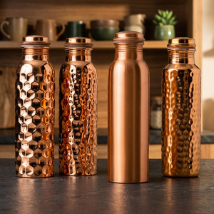 Botella de Agua de Cobre Puro Ecológica, Diseño Personalizado, Apta para Lavavajillas y Agua Hirviendo, para Uso en Exteriores, con Tapa Hermética, Superventas - Product Image 1