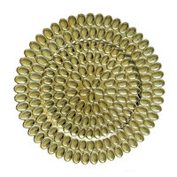 Assiettes de Présentation Élégantes 13 Pouces – Assiettes de Base en Plastique Dorées pour Mariages, Cérémonies et Décoration de Table d'Événements