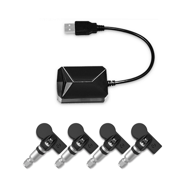 Topnavi 0-8 Bar 0-116 PSI Car USB TPMS with Internal Sensor Wireless Tire Pressure Monitoring System CE FCC Certified