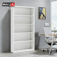 Lemari Arsip Baja Minimalis Tanpa Pintu 4 Rak Dapat Disesuaikan Tahan Lama untuk Rumah Kantor Ruang Tamu Apartemen Lemari Penyimpanan Kunci Gembok