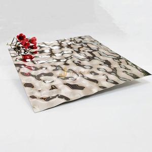 Panneau décoratif de plafond en acier inoxydable EX421 à effet d'ondulation, pour murs intérieurs de luxe - Product Image 5