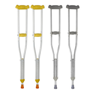 Medical <b>Underarm</b> <b>Crutches</b> Height Adjustable Non Slip Lightweight For Rehabilitation Use Orange Grey 300 Lb Capacity - Product Image 5