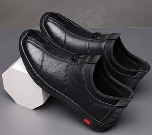 Scarpe Casual da Uomo in PU Slip-On per Tutte le Stagioni Stile Business Semplice Suola Morbida Stile Coreano Comode a Taglio Basso - Product Image 2