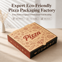 Boîtes à pizza biodégradables extra-résistantes personnalisées, écologiques, 6/7/8/9/10 pouces, contenants d'emballage pour boulangerie à emporter