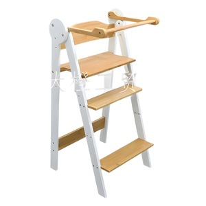 Wooden Toddler Step <b>Stool</b> Foldable Learning Tower Kitchen <b>Bathroom</b> Countertop Accessory <b>For</b> Children 12 Months And Above - Product Image 3