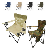 Chaise pliante de camping en tissu Oxford, robuste, pour la pêche en plein air, la plage, avec porte-gobelet, logo personnalisé