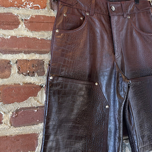 Produttore di Abbigliamento, Pantaloncini in <span class=keywords><strong>Pelle</strong></span> Personalizzati da Uomo Stile Street, Pantaloncini in Denim Vintage Lavati con Borchie Personalizzate - Product Image 2