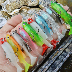 Isca de Pesca Soft Vibe OEM Black Minnow 8cm/2.8in 14g, Isca Artificial de PVC com Ganchos Estilosos para Pesca de Bass em Água Doce - Product Image 3