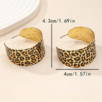 Boucles d'oreilles tendance imprimé léopard exagéré style européen et américain, bijoux d'oreille haut de gamme pour femmes, vente en gros, directement de l'usine