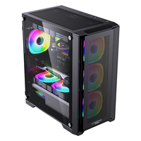 Boîtiers d'ordinateur Lovingcool Spcc en verre trempé, combos USB3.0, boîtiers et tours d'ordinateur de jeu en métal MATX, avec ventilateurs
