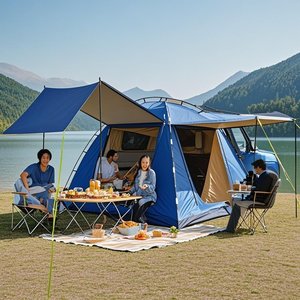 Tente de hayon SUV <span class=keywords><strong>6</strong></span> <span class=keywords><strong>personnes</strong></span> pour le <span class=keywords><strong>camping</strong></span> facile à installer Rainfly avec chariot arrière de voiture Tente SUV pratique pour <span class=keywords><strong>6</strong></span> <span class=keywords><strong>personnes</strong></span> - Product Image 3
