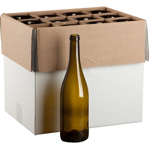 Botellas de Vino Borgoña de 750 ml, Color <span class=keywords><strong>Verde</strong></span> Antiguo Transparente, con Base Redonda, con Corcho - Product Image 6