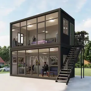 预制房屋20英尺40英尺模块化折叠容器建造预制房屋可折叠小房子办公室