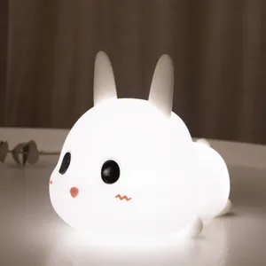 Nette Kaninchen-Stimmungs lampe mit Berührungs sensor Kinder Silikon Nachtlicht für Baby