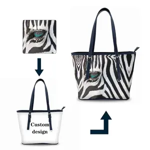 New Zebra Pattern Latest Design Girl Handbags Custom Pu Material Fashionable Leather Handbags Minimalist Tote Bag
