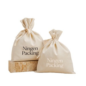 Bolsa con Cordón de Poliéster y Lino Ecológica y Degradable con Logotipo Impreso Personalizado para Empaque de Cosméticos, Joyería y Regalos - Product Image 1