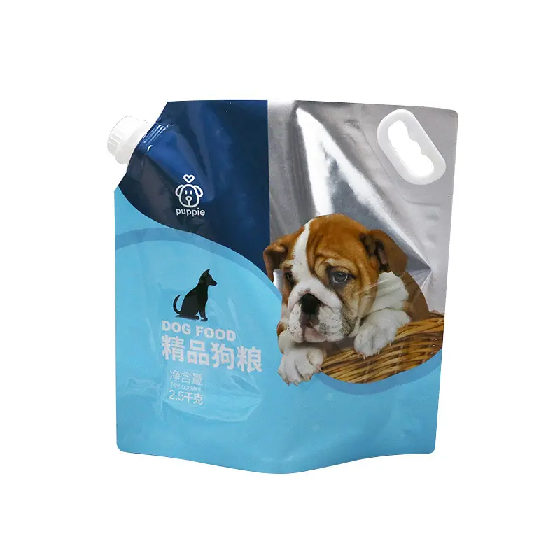 Bolsa con asa para alimentos, bolsa con caño de pie, bolsa de embalaje Doypack, bolsas para alimentos para mascotas