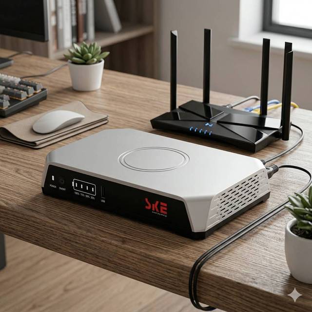 SKE DC UPS LiFePo4 64Wh 36W Output Power 5V 3A 9V 3A 12V 3A POE 15V 24V 20000mah Battery Backup Mini UPS for Wifi Router