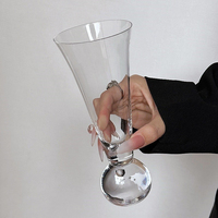 Haut de gamme givré rose cristal Cocktail verre lumière luxe Style Transparent planète jus Niche Design créatif Ins Drinkware