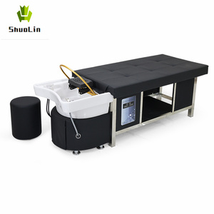 เตียงสปาหัวสแตนเลสสำหรับนวดแผนไทย พร้อมระบบหมุนเวียนน้ำ ดีไซน์ทันสมัย สำหรับร้านทำผมและโรงแรม - Product Image 2