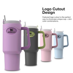 Funda de silicona para vaso Stanley Cup de 40 oz, accesorios para la funda Stanley <span class=keywords><strong>Quencher</strong></span> con asa, protector de cuerpo completo - Product Image 4