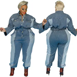 Stylish \u0026 Hot plus size denim jumpsuit 