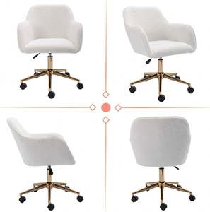 <span class=keywords><strong>Fauteuil</strong></span> <span class=keywords><strong>pivotant</strong></span> confortable en tissu flou réglable en hauteur avec base en métal doré et roues pour chambre <span class=keywords><strong>Table</strong></span> <span class=keywords><strong>de</strong></span> maquillage salon - Product Image 4