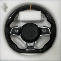 Volant de direction personnalisé en cuir semi-synthétique et fibre de carbone, accessoires de voiture pour VW Golf R 5 6 7 MK5 MK6 MK7 Gti Passat CC