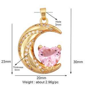 Newest Trendy Geometry Mixture Style Charm <strong>Jewelry</strong> Findings,Fashion 18k Gold Inlaid Rainbow Zirconia Necklace Pendant <strong>Supply</strong> L39 - Product Image 5