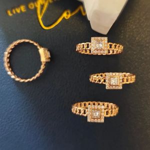 Anillo de Diamantes Cuadrado Princesa de Oro de 18K Xinfly, 0.2ct, Incrustaciones Modernas con Estilo Clásico para Boda o Fiesta - Product Image 3