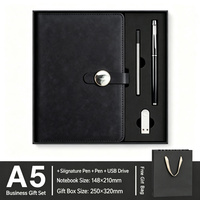 Coffret Cadeau Carnet de Notes A5 en Cuir PU avec Impression en Relief, Clé USB, Ensemble Cadeau Rechargeable Promotionnel pour Réunions de Bureau